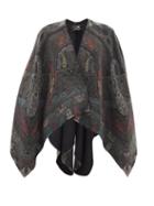 Etro - Paisley-jacquard Wool Cape - Womens - Grey Multi