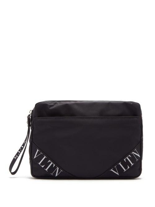 Matchesfashion.com Valentino Garavani - Logo-jacquard Nylon Pouch - Mens - Black
