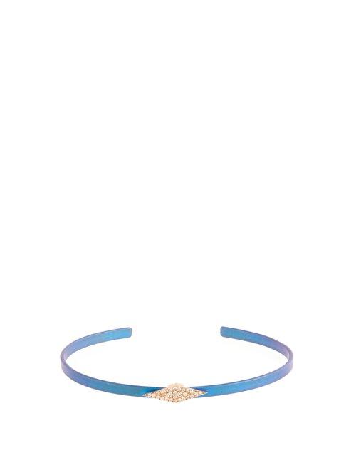 Matchesfashion.com Diane Kordas - Diamond, Rose Gold & Titanium Kite Cuff - Womens - Blue