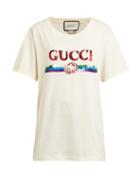 Matchesfashion.com Gucci - Sequin Embellished Logo Cotton T Shirt - Womens - Ivory Multi