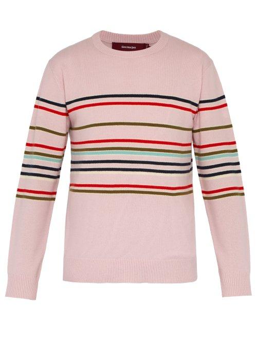 Matchesfashion.com Sies Marjan - Vin Stripe Wool And Cashmere Blend Sweater - Mens - Pink Multi