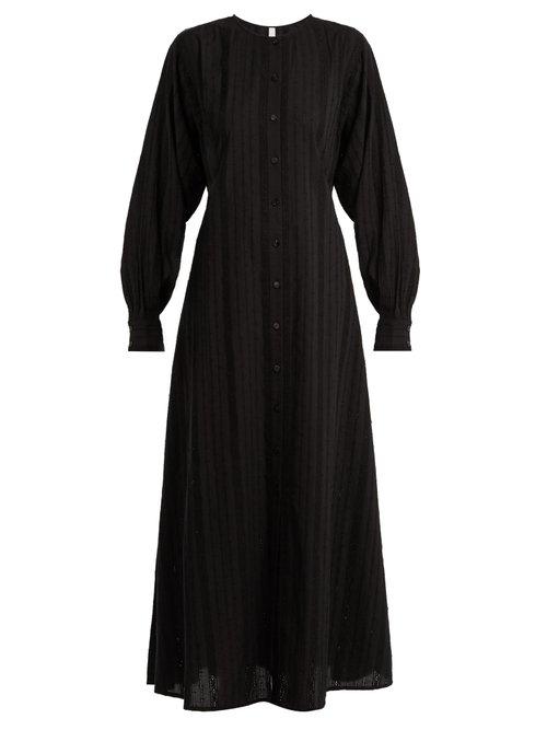 Matchesfashion.com Merlette - Kir Round Neck Eyelet Lace Cotton Dress - Womens - Black