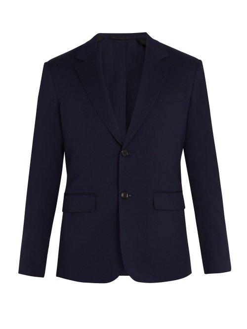 Matchesfashion.com Berluti - Single Breasted Wool Blend Jacket - Mens - Blue