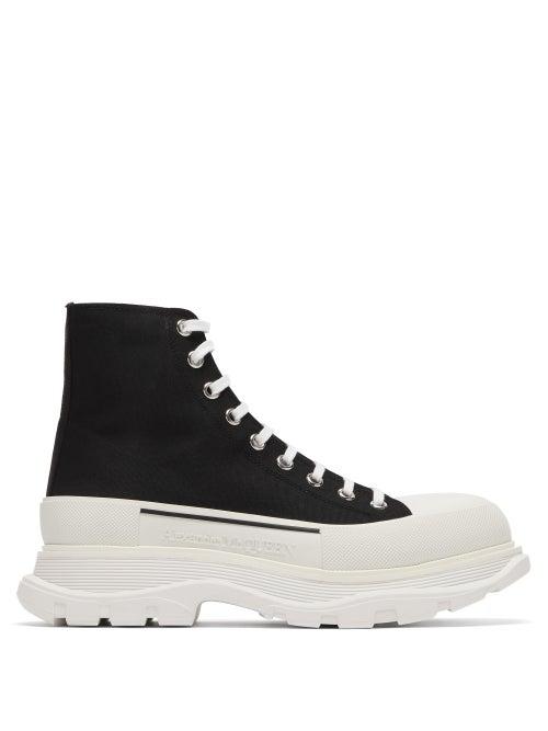 Matchesfashion.com Alexander Mcqueen - Chunky-sole Canvas Trainers - Mens - Black White