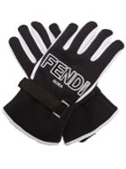 Fendi Bi-colour Logo-print Gloves