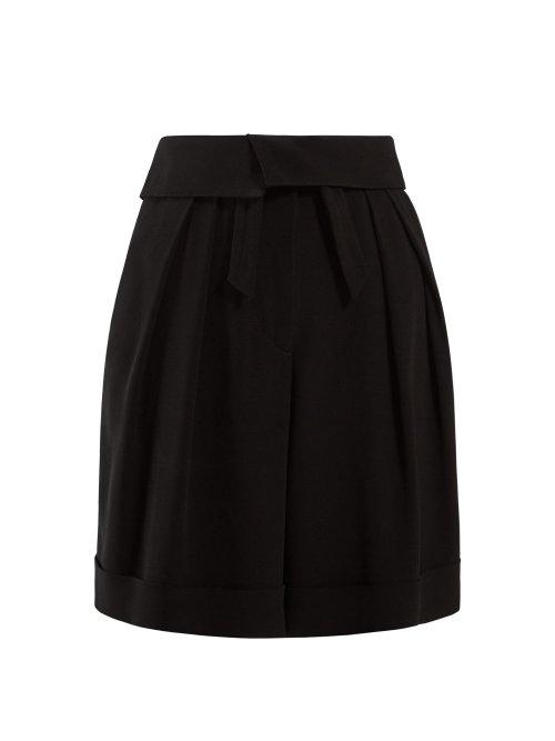 Matchesfashion.com Balmain - High Waist Crepe Bermuda Shorts - Womens - Black