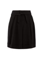 Matchesfashion.com Balmain - High Waist Crepe Bermuda Shorts - Womens - Black