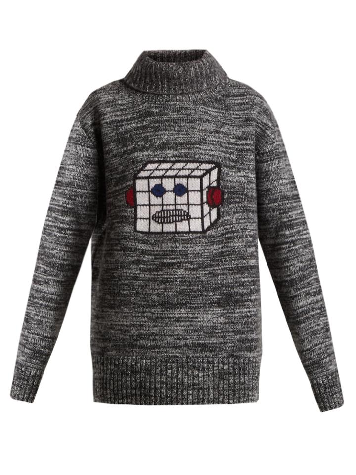 Alexachung Robot-intarsia Roll-neck Wool Sweater