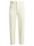 Matchesfashion.com Raey - Flood Crop Wool Twill Tailored Trousers - Womens - Ivory