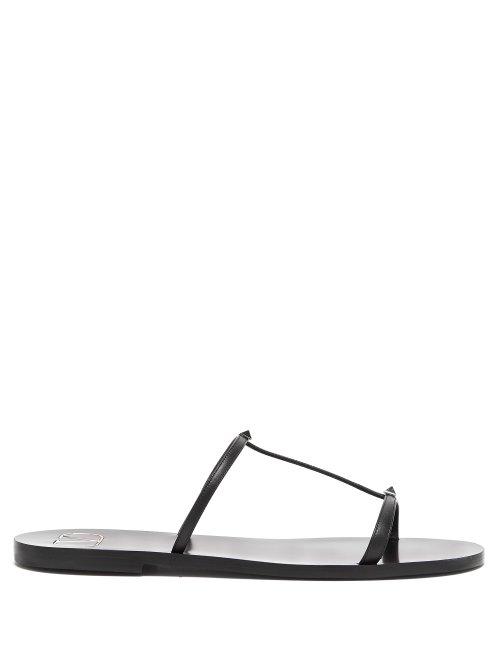 Matchesfashion.com Valentino - Rockstud Embellished Leather Sandals - Womens - Black