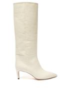 Paris Texas - Lizard-effect Leather Knee-high Boots - Womens - Ivory