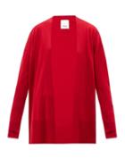 Allude - Open-front Wool Cardigan - Womens - Red
