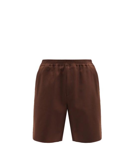 Matchesfashion.com Valentino - Rounded-cuff Cotton-blend Bermuda Shorts - Mens - Brown