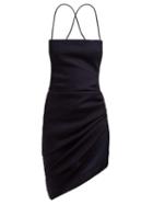 Matchesfashion.com Jacquemus - Saudade Asymmetric Wool Crepe Mini Dress - Womens - Navy