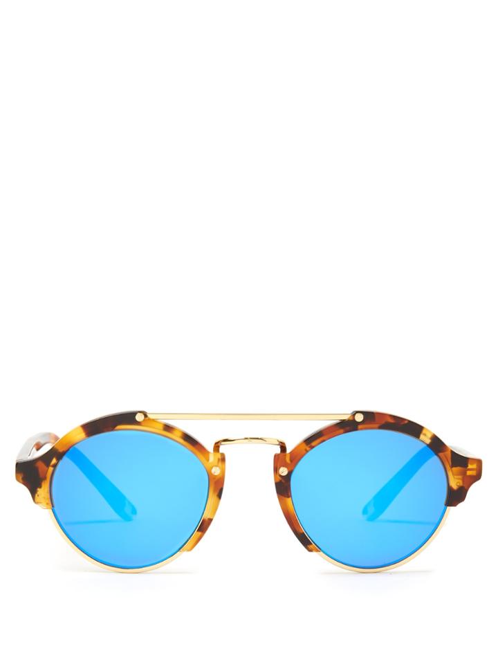 Illesteva Milan Round-frame Acetate Sunglasses