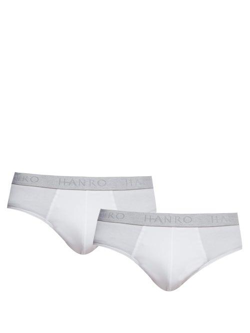 Hanro - Pack Of Two Stretch-cotton Jersey Briefs - Mens - White
