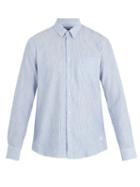Matchesfashion.com Vilebrequin - Caroubis Striped Linen And Cotton Blend Shirt - Mens - Blue Stripe