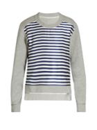Burberry Striped-satin And Jersey Sweatshirt