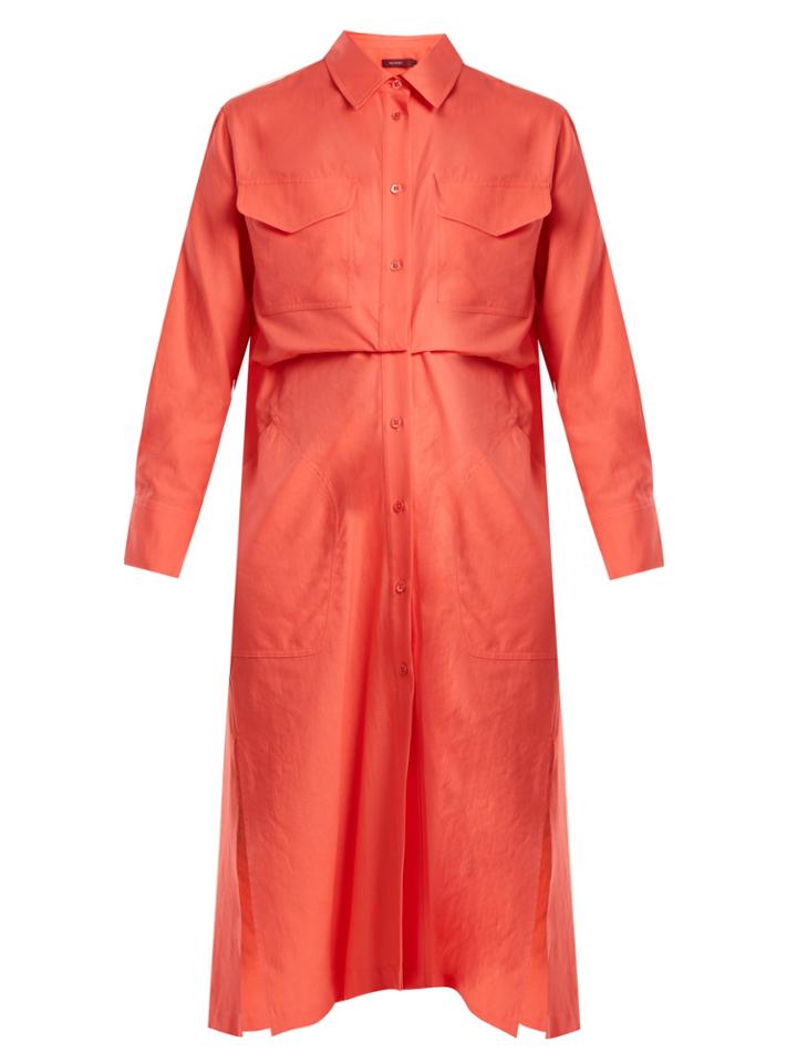 Sies Marjan Mona Pleat-detail Cotton Shirtdress