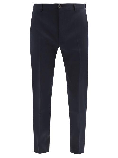 Matchesfashion.com Sfr - Harvey Slim-leg Cotton-blend Twill Trousers - Mens - Navy