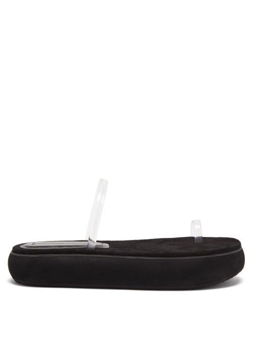 Matchesfashion.com Osoi - Boat Pvc-strap Flatform Slides - Womens - Clear