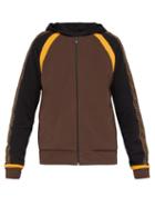 Matchesfashion.com Fendi - Ff Logo Zip Through Cotton Blend Hooded Sweatshirt - Mens - Brown Multi