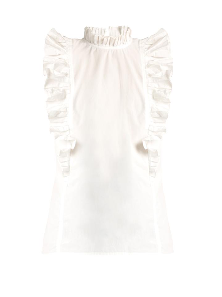 Rebecca Taylor Mia Ruffled-collar Cotton Top