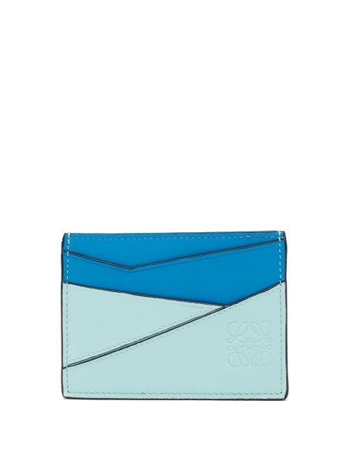 Matchesfashion.com Loewe - Puzzle Leather Cardholder - Womens - Green Multi