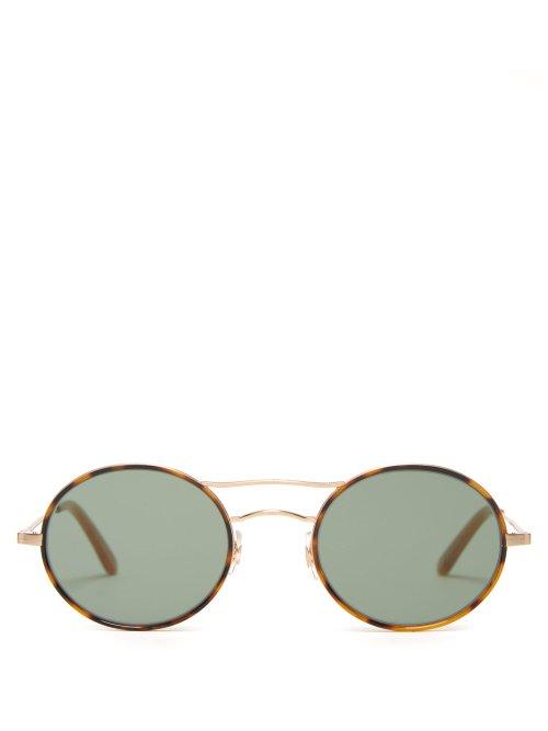 Matchesfashion.com Garrett Leight - Sanborn Round Frame Sunglasses - Mens - Gold
