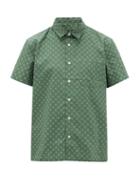 Matchesfashion.com A.p.c. - Cippi Geometric-print Cotton-blend Shirt - Mens - Green Multi