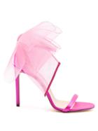 Jimmy Choo - Aveline 100 Oversized Bow Satin Sandals - Womens - Pink