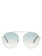 Matchesfashion.com Tom Ford Eyewear - Simone Aviator Frame Sunglasses - Womens - Blue