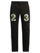 Off-white Fern-embroidered Chino Trousers