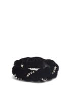Matchesfashion.com Gucci - Crystal Embellished Braided Velvet Headband - Womens - Black