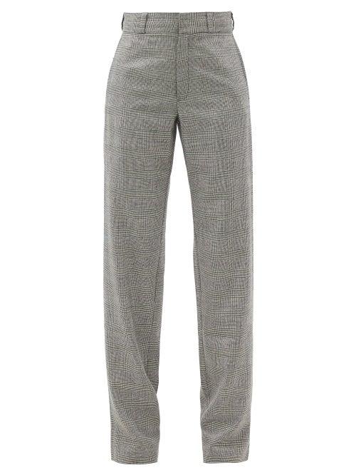 Matchesfashion.com Vetements - Prince-of-wales-checked Wool-blend Trousers - Womens - Black White