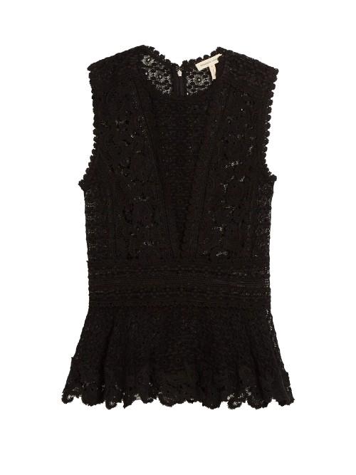 Rebecca Taylor Floral-lace Peplum Top