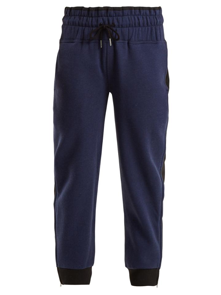 Adidas By Stella Mccartney Bi-colour Cotton-blend Track Pants