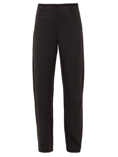 Matchesfashion.com Totme - Nave Straight-leg Grain-de-poudre Trousers - Womens - Black