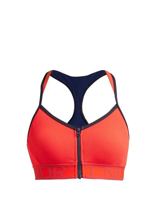 Matchesfashion.com Lndr - Zip Front Stretch Mesh Bikini Top - Womens - Red
