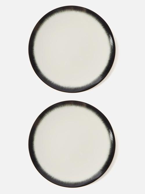Serax - X Ann Demeulemeester Set Of Two Porcelain Plates - Black White