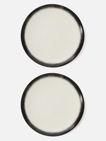 Serax - X Ann Demeulemeester Set Of Two Porcelain Plates - Black White