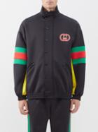 Gucci - Web-stripe High-neck Track Jacket - Mens - Black Multi