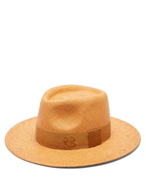 Matchesfashion.com Ruslan Baginskiy - Grosgrain-trim Straw Hat - Womens - Brown