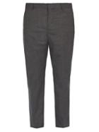Matchesfashion.com Joseph - Jack Wool Blend Flannel Trousers - Mens - Dark Grey