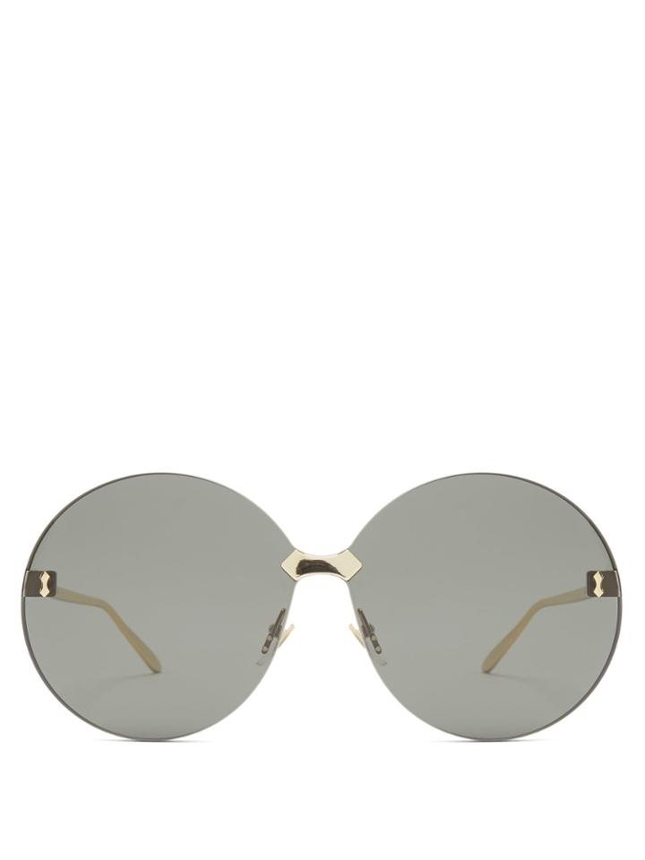 Gucci Round-frame Rimless Sunglasses