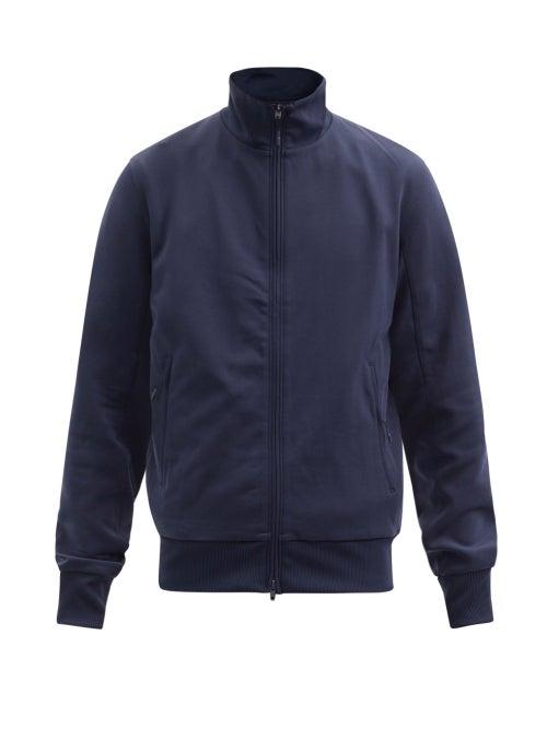 Matchesfashion.com Y-3 - Logo-print Jersey Track Jacket - Mens - Navy
