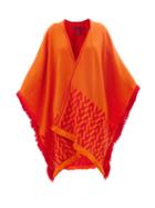 Valentino Garavani - Optical Valentino-jacquard Cashmere Poncho - Womens - Red Multi
