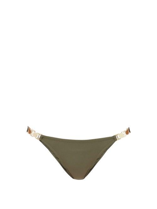 Matchesfashion.com Melissa Odabash - Athens Chain-link Strap Bikini Briefs - Womens - Dark Green