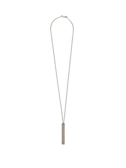 Matchesfashion.com Maison Margiela - Numbers Engraved Silver Pendant Necklace - Mens - Silver