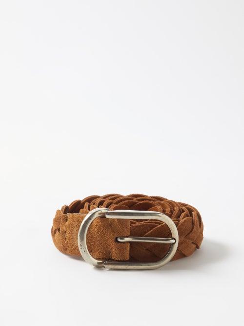 Brunello Cucinelli - Braided Leather Belt - Mens - Dark Brown